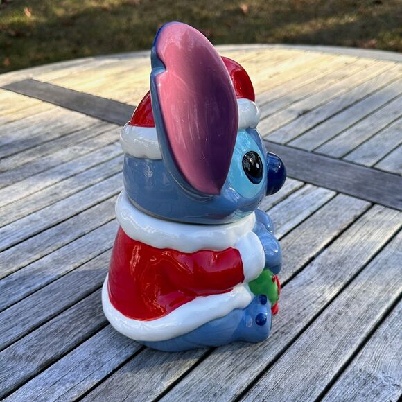 DISNEY Lilo & Stitch Christmas Wreath Cookie Jar or Candy Container Holiday NEW - Picture 4 of 12